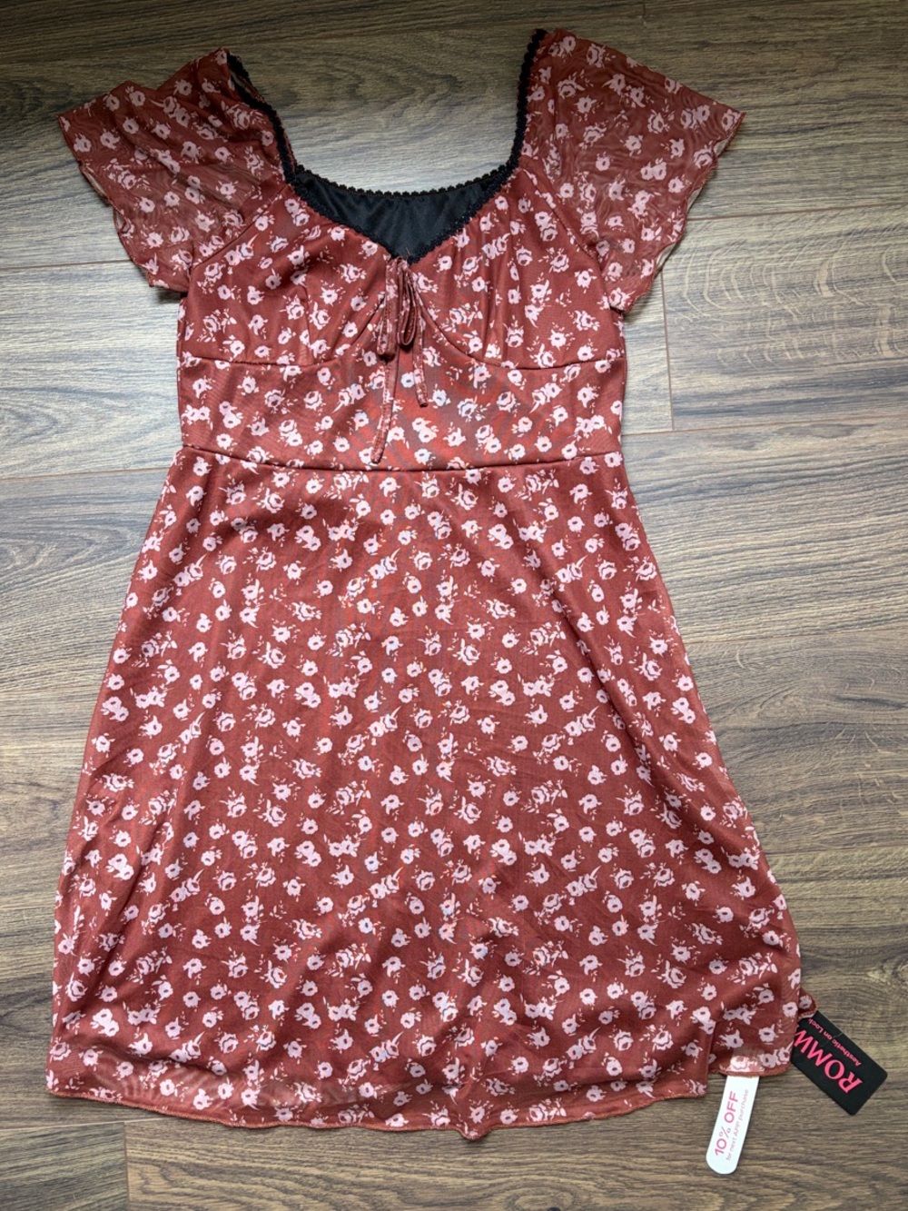 ROMWE Floral Short Sleeve Dress